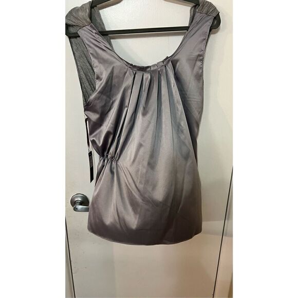 Wilster Gathered Beautiful gray tank blouse new with tags womens size S - Picture 7 of 10